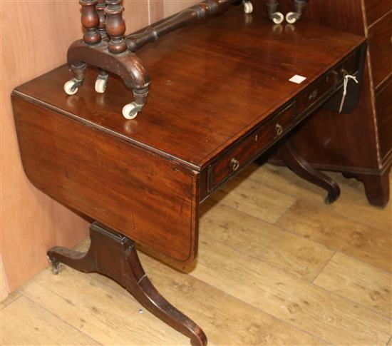 A 19th century mahogany sofa table, W.94cm